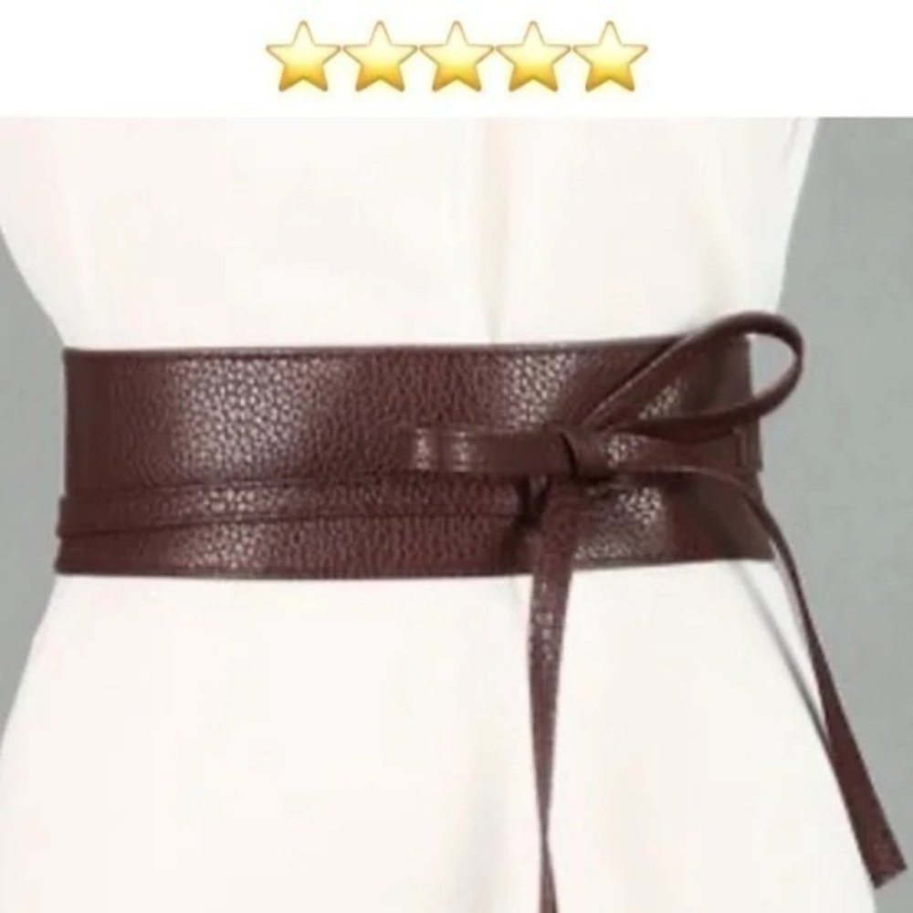Obi Belt Wide Wrap Around Waist Boho Gypsy Self Tie Cinched Corset Black - Picture 7 of 12